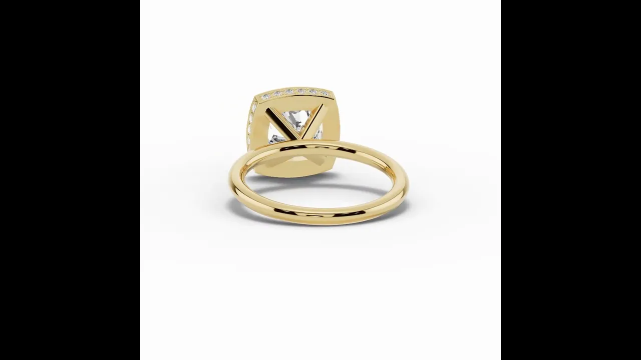 Cushion Nova Halo Engagement Ring