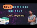 Static keyword in java 24 JAVA COURSE in telugu