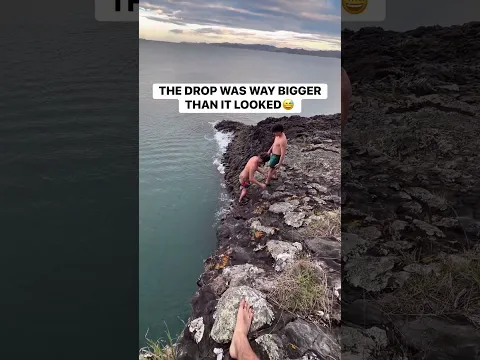 Standing on the ledge was almost scarier than the #funnymoments #adventure #travel #cliffdiving