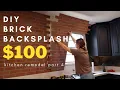 100 DIY Faux Brick Backsplash Wall Extreme Home Makeover Part 4 House Renovation