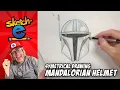 How to draw a Mandalorian helmet using a ruler with Sketch-E