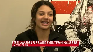 Albert Lea teen awarded for saving her family from house fire