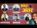 SUPERVISOR vs MAGAGER vs HR vs CEO vs CHAIRMAN in Hindi TIME