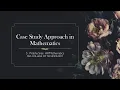 CASE STUDY MATRICES AND CALCULUS SNS INSTITUTIONS