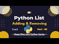 Python Lists Part 2 Append Insert Extend Clear Remove Del Pop Explained in Tamil