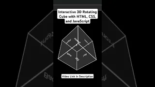 Interactive 3D Rotating Cube with HTML CSS and JavaScript