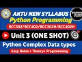 Python Programming Unit 3 One shot Python Complex Data Types Unit 3 BCC402 All important Program