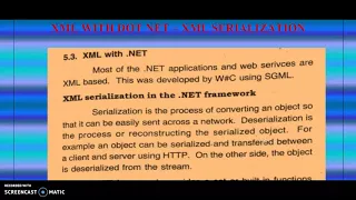 XML SERIALIZATION AND DESERIALIZATION