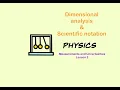 IB Physics Dimensional Analysis Scientific Notation