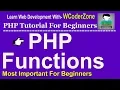 PHP Functions Tutorial For Beginners - PHP Tutorial