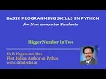 Free Python course - Finding Bigger In Two numbers