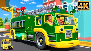 Wheels on the Firetruck in Hindi, फायर ट्रक, Hindi Rhymes and Vehicle Songs and Kids Videos