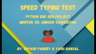Speed Typing test Project in python