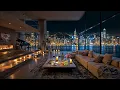 Download Lagu 4K Night Cityscape Ambience | Luxury Apartment with Smooth Jazz Piano for Stress Relief \u0026 Focus
