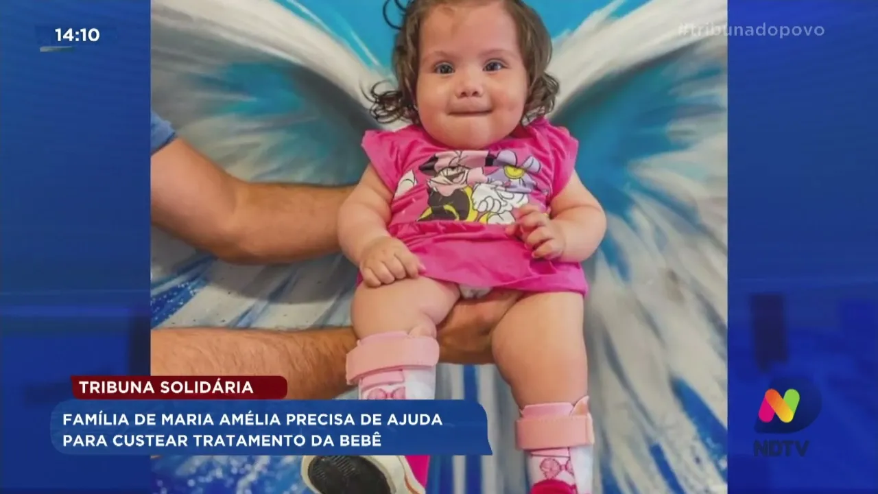 Tribuna Solidária: família de Maria Amélia precisa de ajuda para custear tratamento da bebê