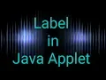 Adding Label in Java Applet