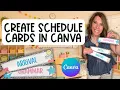 Create Your Own Set of Schedule Cards Using Canva and Add Them to Your Classroom Decor for School