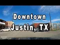 Driving Downtown Justin TX Dash Cam