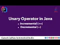 Unary Operators in Java Postfix Incremental Decremental -- Ganesh Jadhav