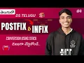 Postfix to Infix Expression in Telugu conversion using stack Data Structures Btech DS Telugu