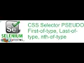 Selenium Class 30 CSS Selector First of type last of type nth of type
