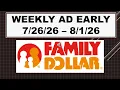 FAMILY DOLLAR WEEKLY AD EARLY 26 - 26