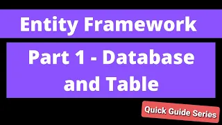 Quick Guide to Entity Framework Code First Part 1 - Creating Database and a Table