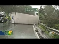 Overturned Big Rig Crash And Fire Snarls Traffic On Northbound Highway 101 In Marin