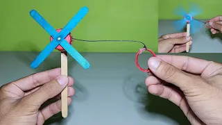 How to make a fan with ice cream sticks | Easy ice cream stick toy 