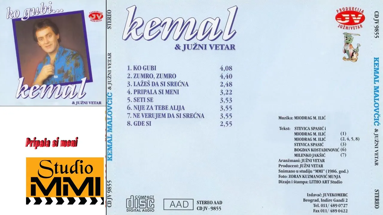 Kemal Malovcic i Juzni Vetar -  Pripala si meni (Audio 1986)