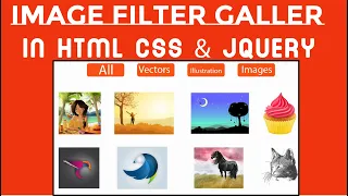 How to make filterable image gallery in HTML CSS JQUERY