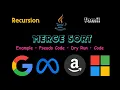 Merge Sort Algorithm in Tamil Java Step by Step Dry Run