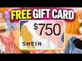 How to Get FREE Shein Gift Card Codes 2026 750 Shein Gift Cards for FREE