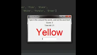 Color game using Tkinter in Python