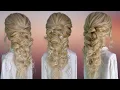 EASY curly braid hairstyle - mermaid braid