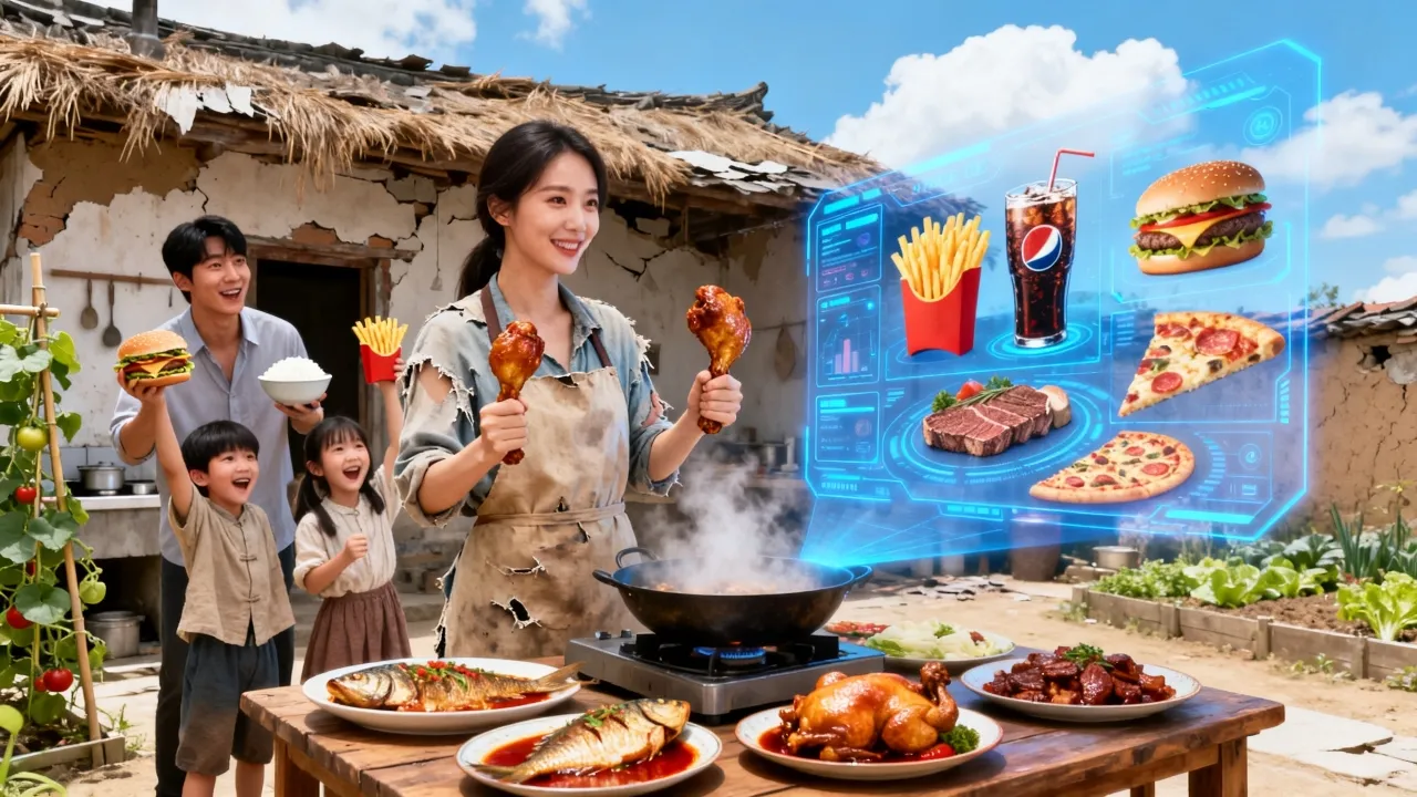 Traveled To A Famine Era,I Awakened A God-Level System,Change Fate, My Two Kids Eat Meat Daily! poster