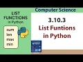How to Use min max len and sum Functions of a List in Python List Functions Explained