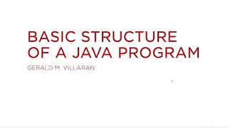 Lecture 3 Basic Structure of a Java Program