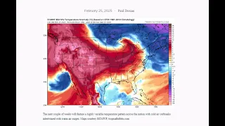 Tue 25 Feb 2025 "Back and forth temperatures to set the stage for severe weather outbreaks in March"