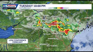 Hour-by-hour severe weather timeline for Vermont New York July 14 2026