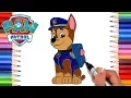 How to Draw Paw Patrol Chase Coloring Pages for Kids Learn to Draw