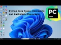 Python Programming 1 Data Types Comments and Backslash Characters