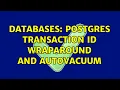 Databases Postgres Transaction ID Wraparound and Autovacuum 2 Solutions