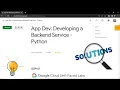 App Dev Developing a Backend Service - Python GSP187 Solution