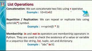 Unit 2 II Chapter 9 II Working with Lists in Python List Operations II Part 2