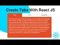Create Tabs With React JS Build Tabs In React JS