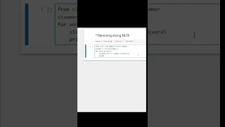 Stemming in 30 Seconds NLTK Python