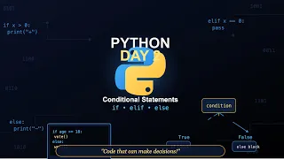 Python Day 2 - Conditional Statements if elif else Explained Simply