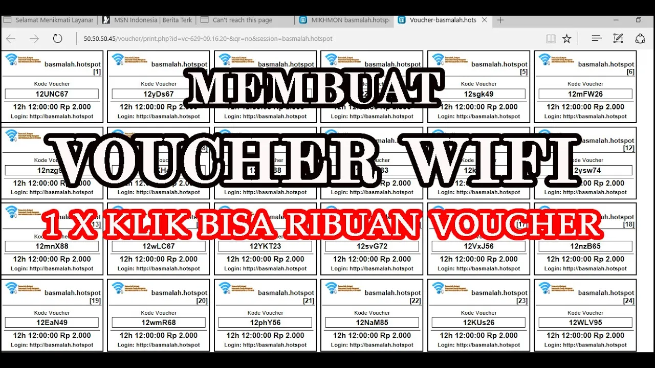 CARA PEMBUATAN KODE VOUCHER HOTSPOT MENGGUNAKAN MIKHMON