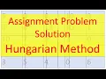 Operation Research 18 Solution of Assignment Problem Hungarian Method